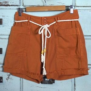 Anthropologie Wilder Rope Belt Utility Shorts NWT New 28